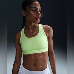 Nike Swoosh Medium Support Women's Padded Sports  Barely Volt/White Size L